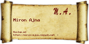 Miron Ajna névjegykártya